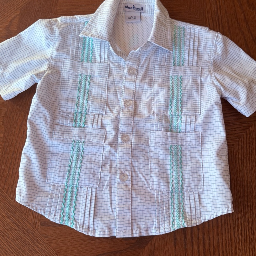 Blue Q Blue and White Button Down Shirt
